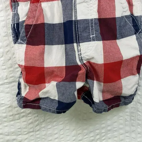 Osh Kosh Patriotic Overalls Red White Blue Gingham 2T 100% Cotton Summer - Picture 5 of 9